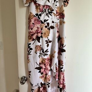 Shelby & Palmer Floral Maxi Dress - White and Pink